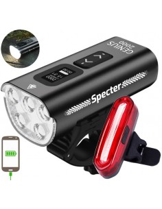zestaw Lampek ROWEROWYCH SPECTER GENIUS POWER BANK 5xLED + tył AQY