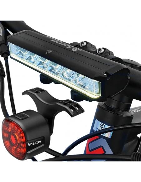 Bardzo Mocny Zestaw Lampek rowerowych przód Specter EOS620 1400lm+tył 40lm!