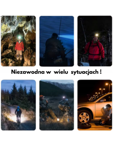 Specter 5LED CZOŁÓWKA AKUMULATOR USB WODOODPORNA 2000lmETUI