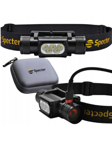 Specter 5LED CZOŁÓWKA AKUMULATOR USB WODOODPORNA 2000lmETUI