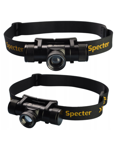 LATARKA Specter LED CZOŁÓWKA zoom AKUMULATOR USB WODOODPORNA ETUI