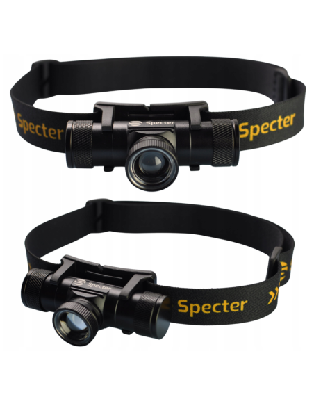 LATARKA Specter LED CZOŁÓWKA zoom AKUMULATOR USB WODOODPORNA ETUI
