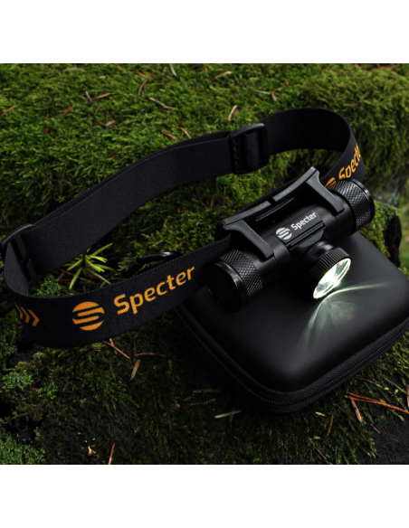 LATARKA Specter LED CZOŁÓWKA zoom AKUMULATOR USB WODOODPORNA ETUI