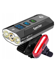 Oświetlenie rowerowe Specter ProLight2 1200lm +Tył Aqy 120lm