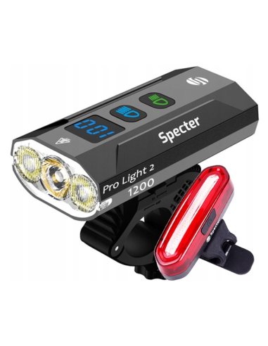 Oświetlenie rowerowe Specter ProLight2 1200lm +Tył Aqy 120lm