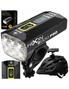 LAMPA ROWEROWA MOCNA SPECTER HEXON 2000PRO 2000LM USB C POWERBANK 10 000MAH