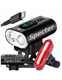 LAMPKA ROWEROWA SPECTER CROSS550 550LM USB C POWERBANK + TYLNA AQY 120LM