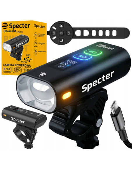 MOCNA LAMPKA ROWEROWA UltraLens1600 lm latarka 5200 mAh PRZÓD POWERBANK