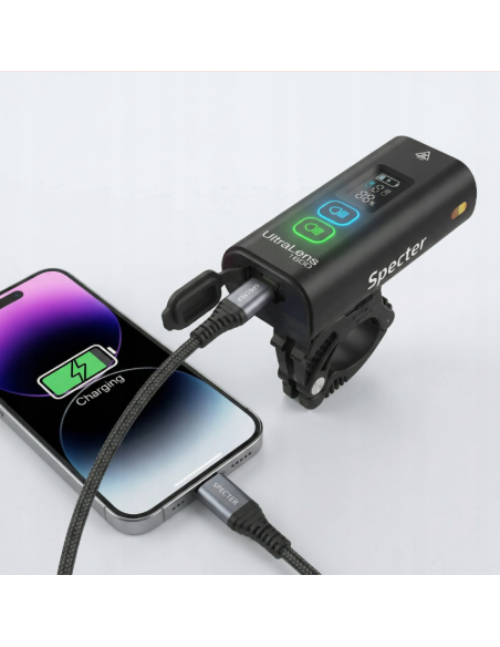 MOCNA LAMPKA ROWEROWA UltraLens1600 lm latarka 5200 mAh PRZÓD POWERBANK