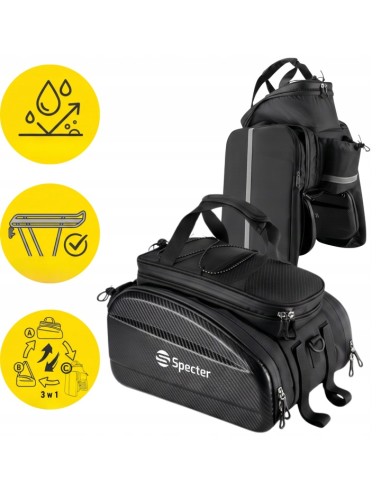 SAKWA ROWEROWA SPECTER 3W1 11L 15L 31L TORBA NA BAGAŻNIK ROWER WODOODPORNA
