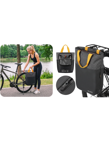 TORBA NA BAGAŻNIK ROWEROWY 11L Sakwa Rowerowa na Rower wodoodporna szybki montaż