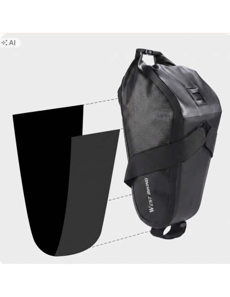 TORBA ROWEROWA POD SIODEŁKO SZTYCĘ Sakwa na Rower wodoodporna 2.3L rolltop
