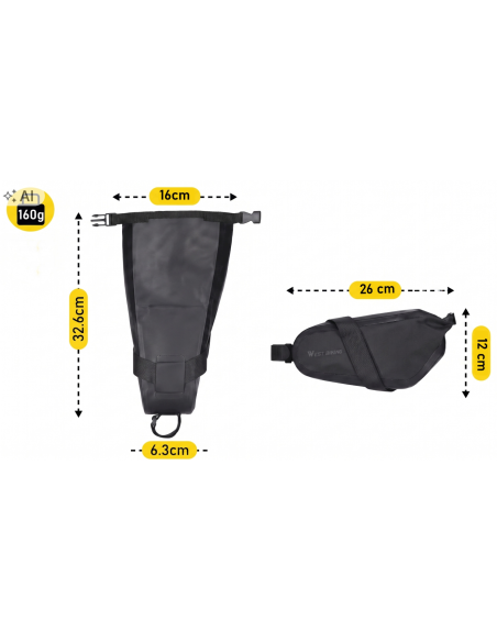 TORBA ROWEROWA POD SIODEŁKO SZTYCĘ Sakwa na Rower wodoodporna 2.3L rolltop