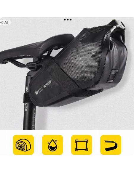 TORBA ROWEROWA POD SIODEŁKO SZTYCĘ Sakwa na Rower wodoodporna 2.3L rolltop