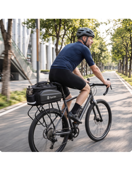 TORBA NA BAGAŻNIK 11L Sakwa Rowerowa na Rower wodoodporna TWARDA Specter
