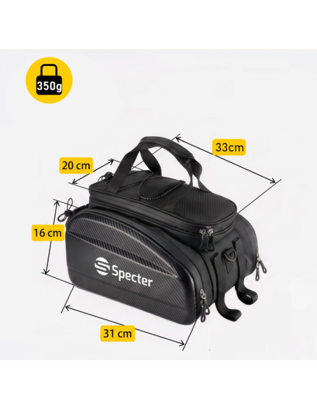 TORBA NA BAGAŻNIK 11L Sakwa Rowerowa na Rower wodoodporna TWARDA Specter